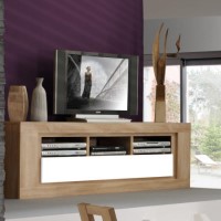Skylight Season 57 TV Cabinet In Oak And Cream