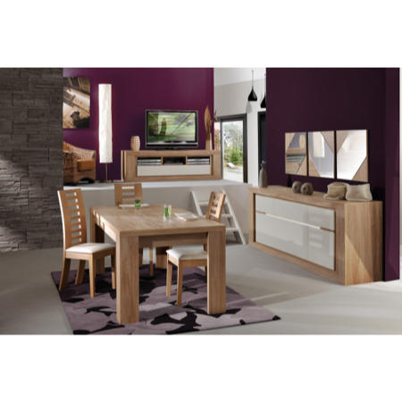 Skylight Season 57 TV Cabinet In Oak And Cream