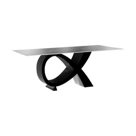 Sciae Electra High Gloss Dining Table with Glass Top