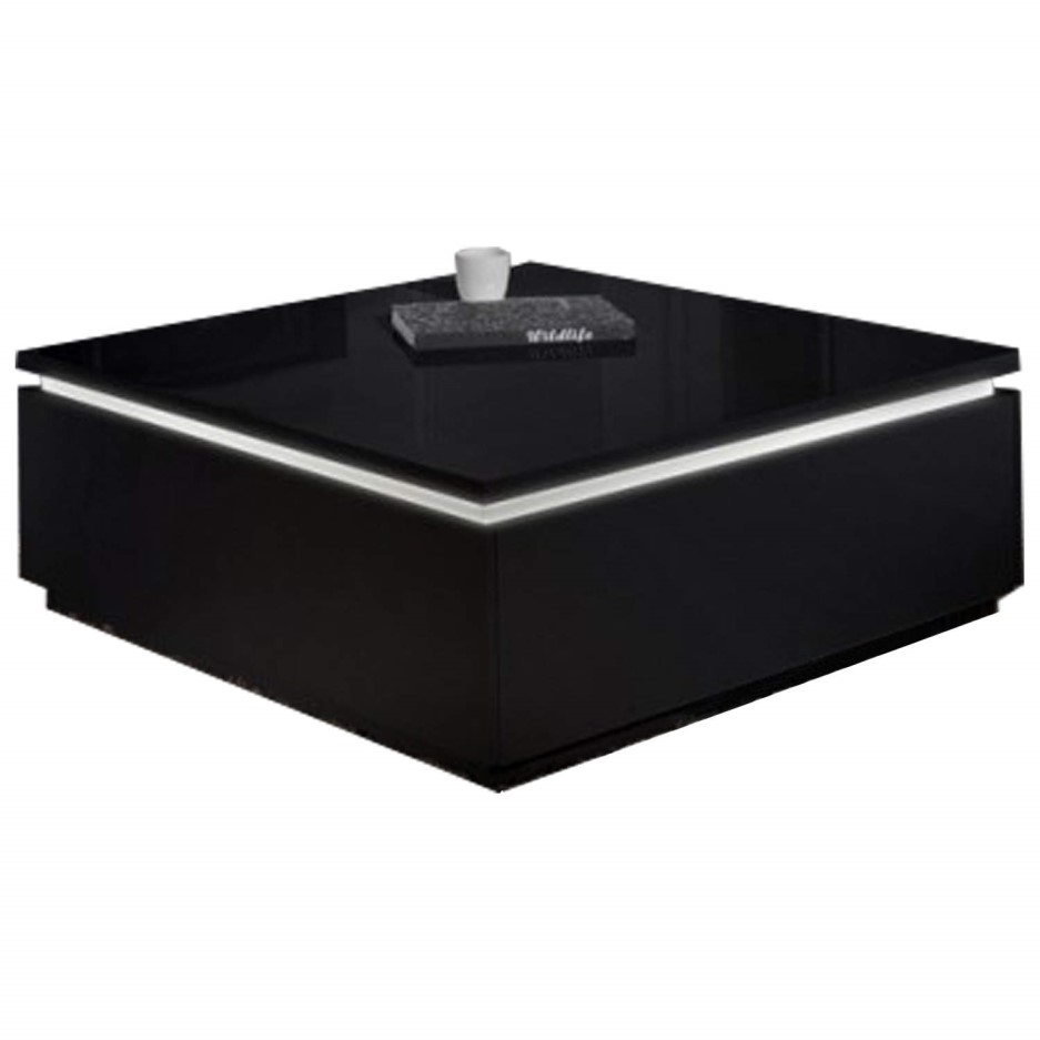 Electra BlackHigh Gloss Coffee Table With LED Lighting Furniture123