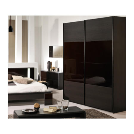 Sciae Kalinga 2 Door Wardrobe in Dark Oak and Gloss