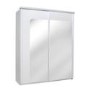 Sciae Opus 36 Mirrored 2 Door Wardrobe with Lighting in White High Gloss
