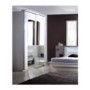 Sciae Opus 36 Mirrored 2 Door Wardrobe with Lighting in White High Gloss