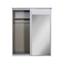 Sciae Opus 36 Mirrored 2 Door Wardrobe with Lighting in White High Gloss
