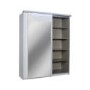 Sciae Opus 36 Mirrored 2 Door Wardrobe with Lighting in White High Gloss