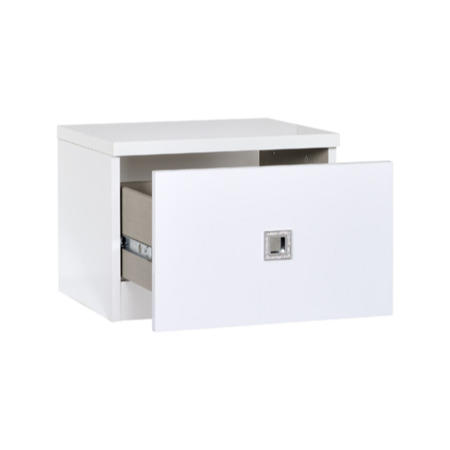 Sciae Strass Lacquered White Gloss and Rhinestone Bedside Table