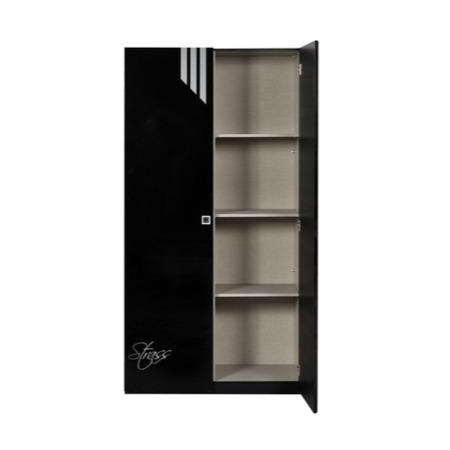 Sciae Strass Lacquered Black Gloss and Rhinestone 2 Door Wardrobe