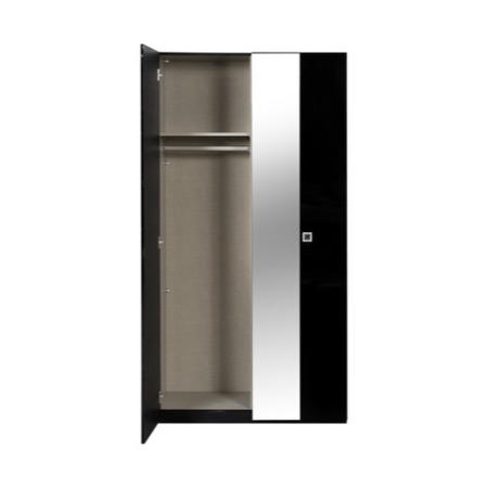 Sciae Strass Lacquered Black Gloss and Rhinestone 2 Door Wardrobe