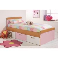 Mountrose Athena Girls Single Bed Frame in Pink and White