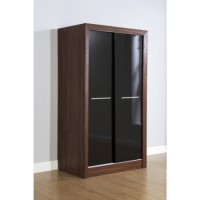 Mountrose Biarritz 2 Door Sliding Wardrobe in Black Gloss and Walnut