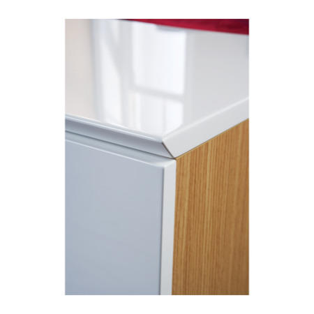 Mountrose Faro 2 Drawer Bedside Table in White Gloss and Oak