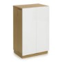 Algarve Media Hideaway Unit in White Gloss and Oak - 