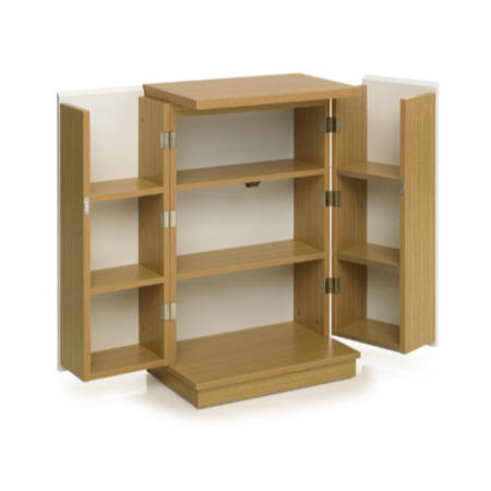 Algarve Media Hideaway Unit in White Gloss and Oak - 