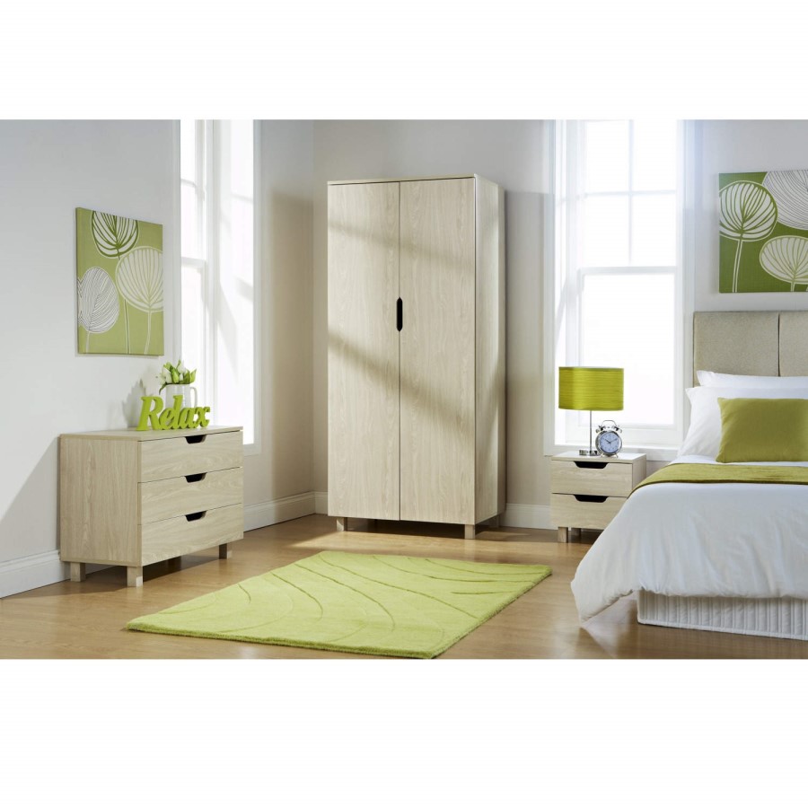 Mountrose Montana 2 Drawer Bedside Table in Oak