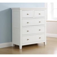 Mountrose Venice Painted White Chest of 5 Drawers