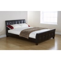 Mountrose Chelsea Faux Leather Double Bed Frame - brown