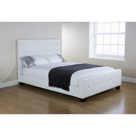 Mountrose Mayfair Faux Leather Kingsize Bed Frame in White