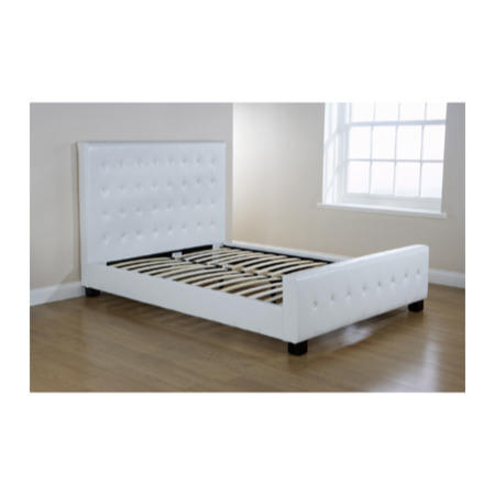 Mountrose Mayfair Faux Leather Kingsize Bed Frame in White