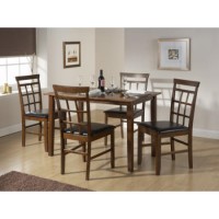 Mountrose Bude Solid Wood Dining Set in Dark Wood Stained Lacquer