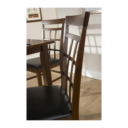 Mountrose Bude Solid Wood Dining Set in Dark Wood Stained Lacquer