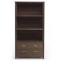 Mountrose Ashford Solid Wood 2 Shelf Bookcase with Walnut Veneer