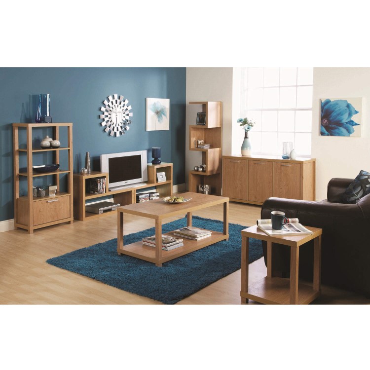 Mountrose Chicago S Shape Shelf Unit in Oak