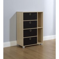 Mountrose Jorvik 4 Drawer Unit in Black and Beech