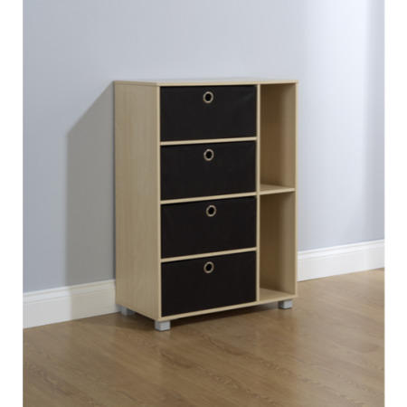 Mountrose Jorvik 4 Drawer Unit in Black and Beech