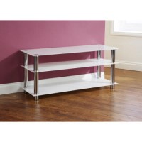 Mountrose Ulysses Wide Glass and Chrome TV Stand