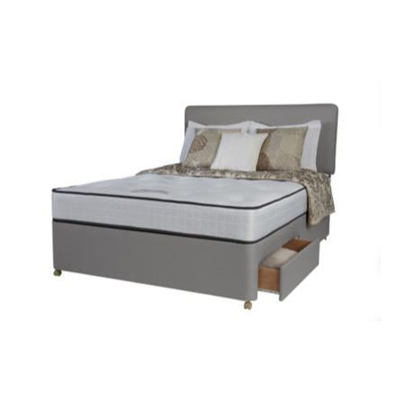 Silentnight Turin Ortho Sprung Edge Divan and Mattress in Grey - single with no storage