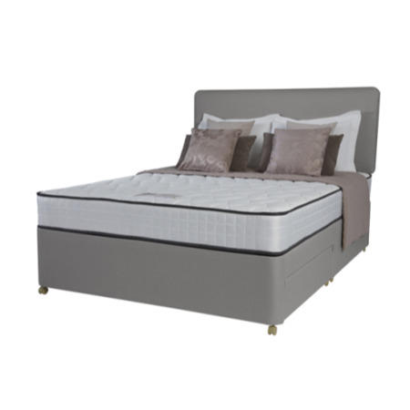 Silentnight Tivoli Memory Platform Top Divan and Mattress in Grey - single with no storage
