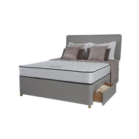 Silentnight Tivoli Memory Platform Top Divan and Mattress in Grey - single with no storage