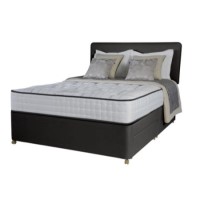 Silentnight Venice 1400 Pocket Ortho Platform Top Divan and Mattress in Charcoal - single with 2 dra