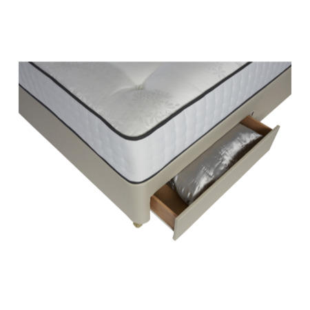 Silentnight Monza 1000 Pocket Tufted Sprung Edge Divan and Mattress in Cream - double with 4 drawers