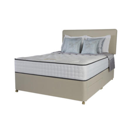 Silentnight Minerva 2000 Pocket Tufted Platform Top Divan and Mattress in Cream - double with no sto