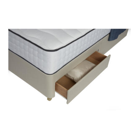 Rest Assured Latina 1000 Pocket Tufted Platform Top Divan and Mattress in Cream - single with no storage
