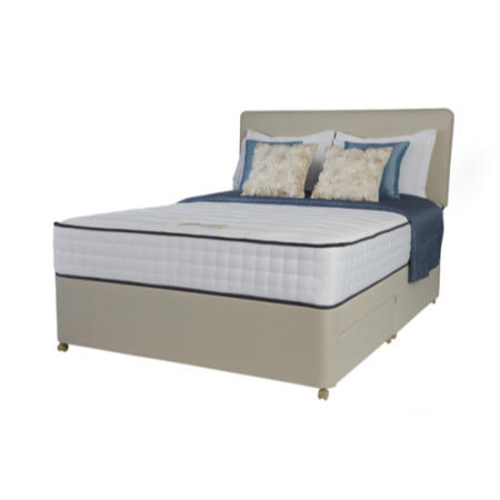 Rest Assured Latina 1000 Pocket Tufted Sprung Edge Divan and Mattress in Cream - double with no storage