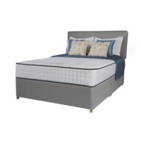 Rest Assured Andria 2000 Pocket Memory Platform Top Divan and Mattress in Grey - single with no storage