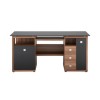 Saratoga Office Desk Glass Top Desk in Walnut and Black - Alphason Designs