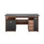 Saratoga Office Desk Glass Top Desk in Walnut and Black - Alphason Designs