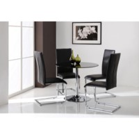 Wilkinson Furniture Orbit Black Glass Round Dining Table