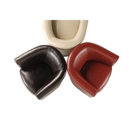 Zeba Leather Swivel Tub Chair Cream Furniture123