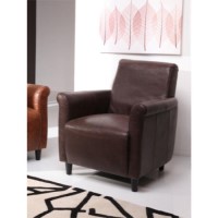 Wilkinson Furniture Vintage Leather Effect Armchair in Chocolate Brown