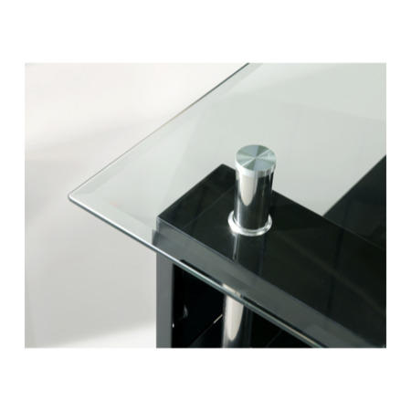 Wilkinson Furniture Calico Glass Top Console Table in Black