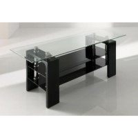 Wilkinson Furniture Calico Glass Top TV Stand in Black