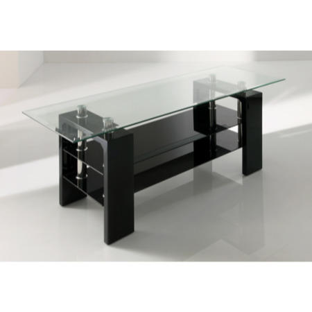 Wilkinson Furniture Calico Glass Top TV Stand in Black