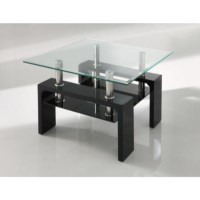 Wilkinson Furniture Calico Glass Top Lamp Table in Black