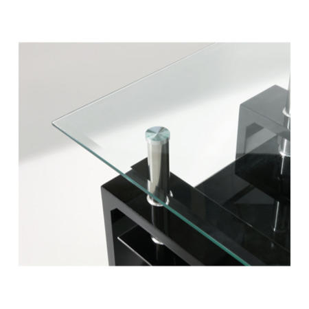 Wilkinson Furniture Calico Glass Top Lamp Table in Black