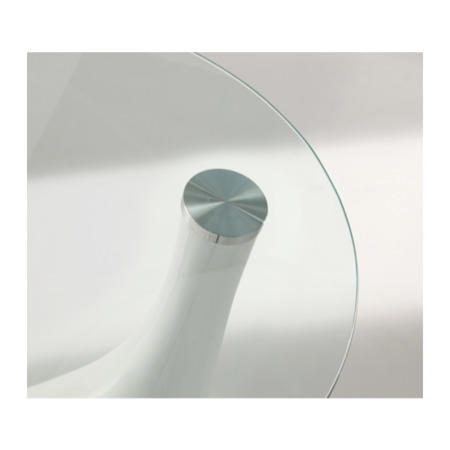 Vida Living Loft Glass Top Side Table in White