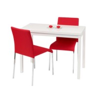 Wilkinson Furniture Vita Dining Set with Red Chairs